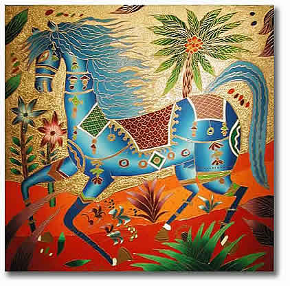 YURI GORBACHEV BLUE HORSE IN SUMMER ll