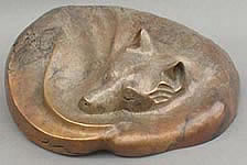 LEO E. OSBORNE BRONZES - WOLF MOON DREAM