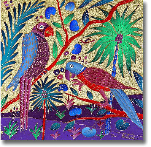 YURI GORBACHEV TWO PARROTS IN TREES