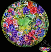 ULLA DARNI REVERSE PAINTED GLASS CHANDELIERS NOMAD 33"