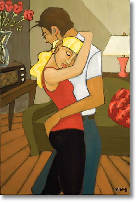 MARSHA HAMMEL DANCING IN THE LIVING ROOM