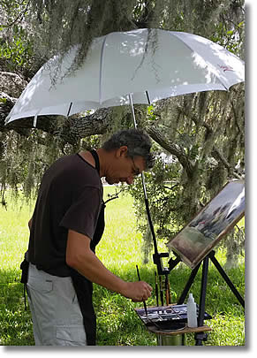 VLADISLAV YELISEYEV PAINTING PLEIN AIR IN SARASOTA 